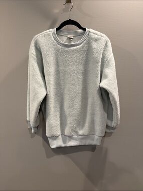 a new day Women's Sherpa Crewneck Sweatshirt in Light Aqua Blue